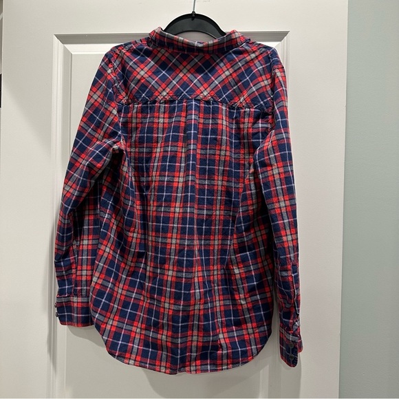 J. Crew Red and Blue Boy Fit Plaid Shirt - Picture 6 of 6